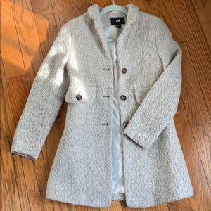 H & M Boucle Tweed Wool Coat Jacket